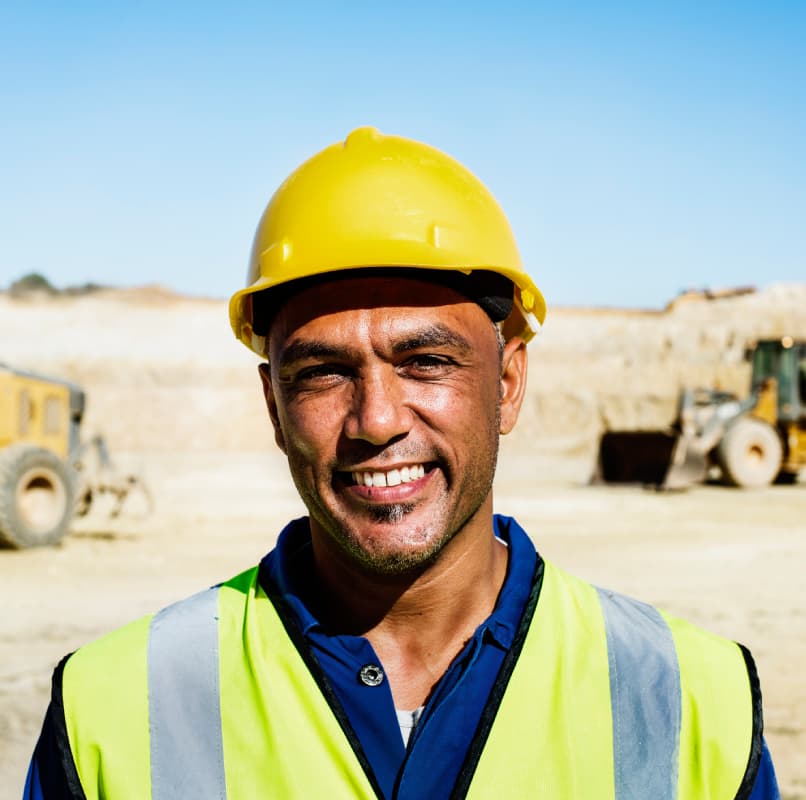 Miner at a plant